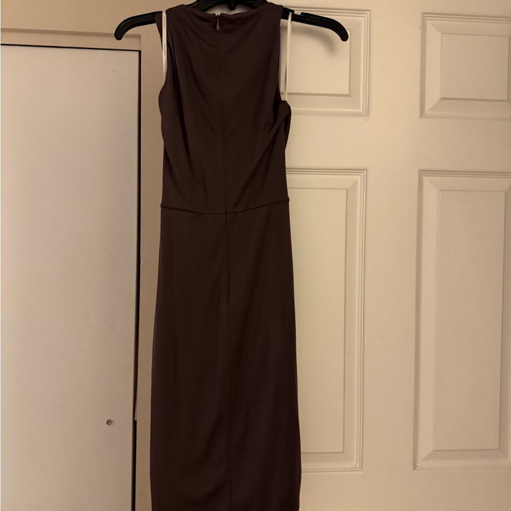 Halston Elegant grey/brown Sleeveless Dress